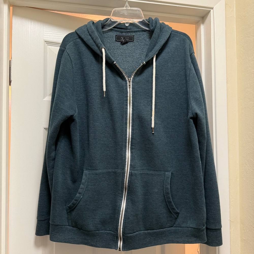 21men Green Zip-Up Hoodie